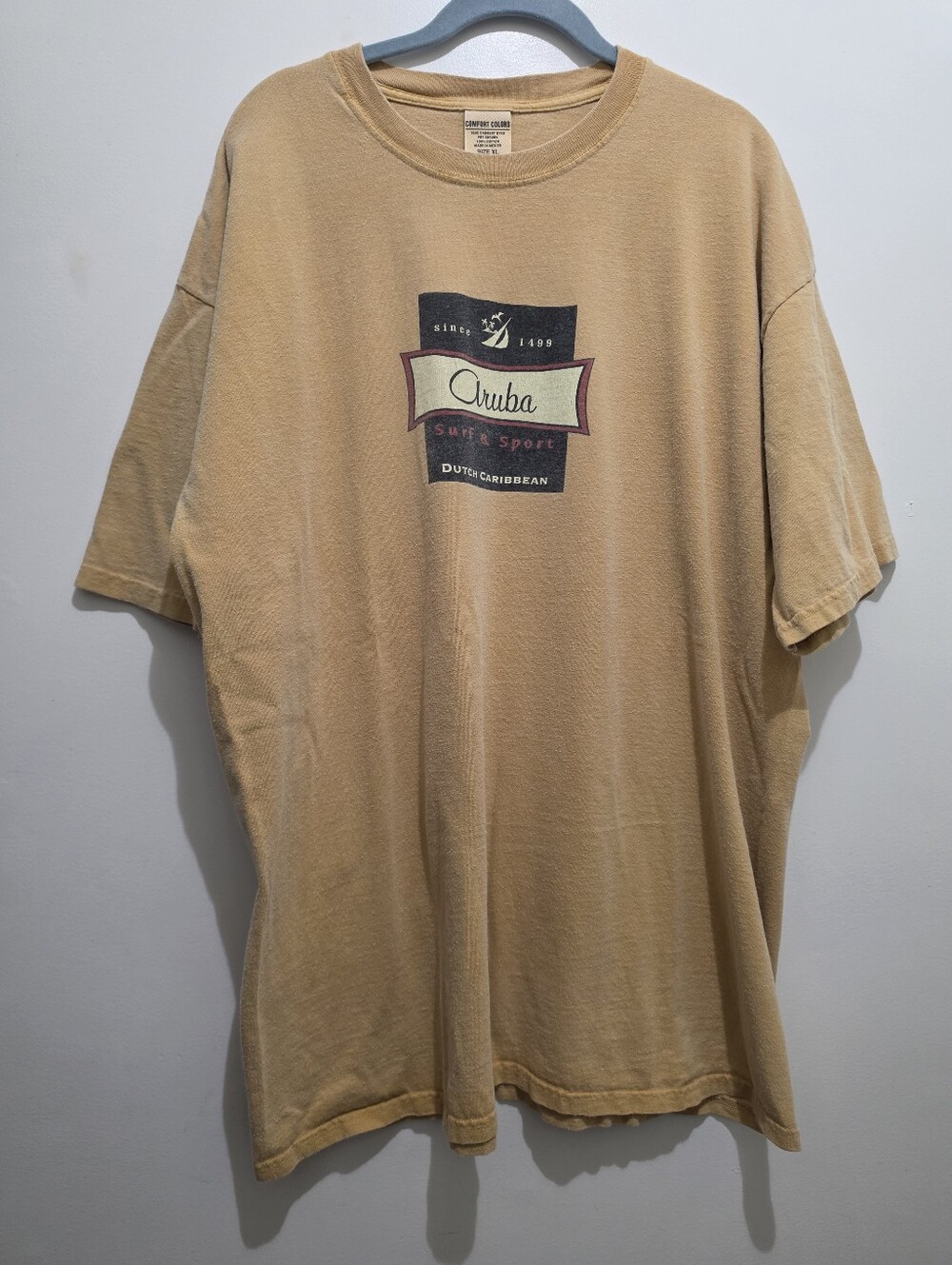 Vtg Comfort Colors XL Tan Crewneck Tee